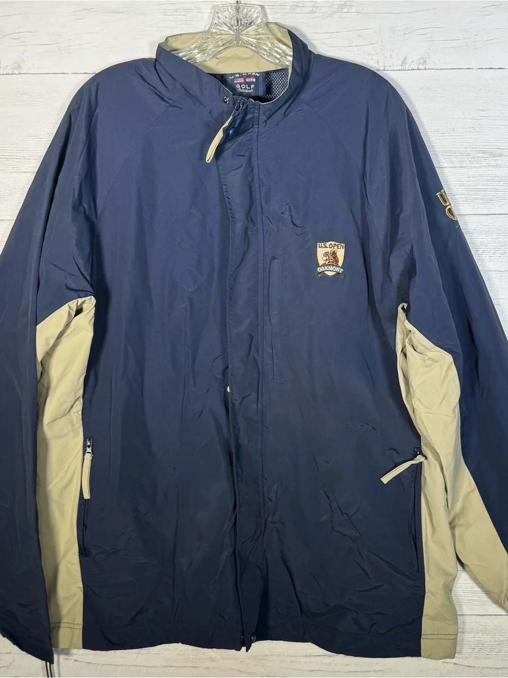 US Open Oakmont Blue Embroidered Zip Windbreaker Golf Jacket Men’s Large